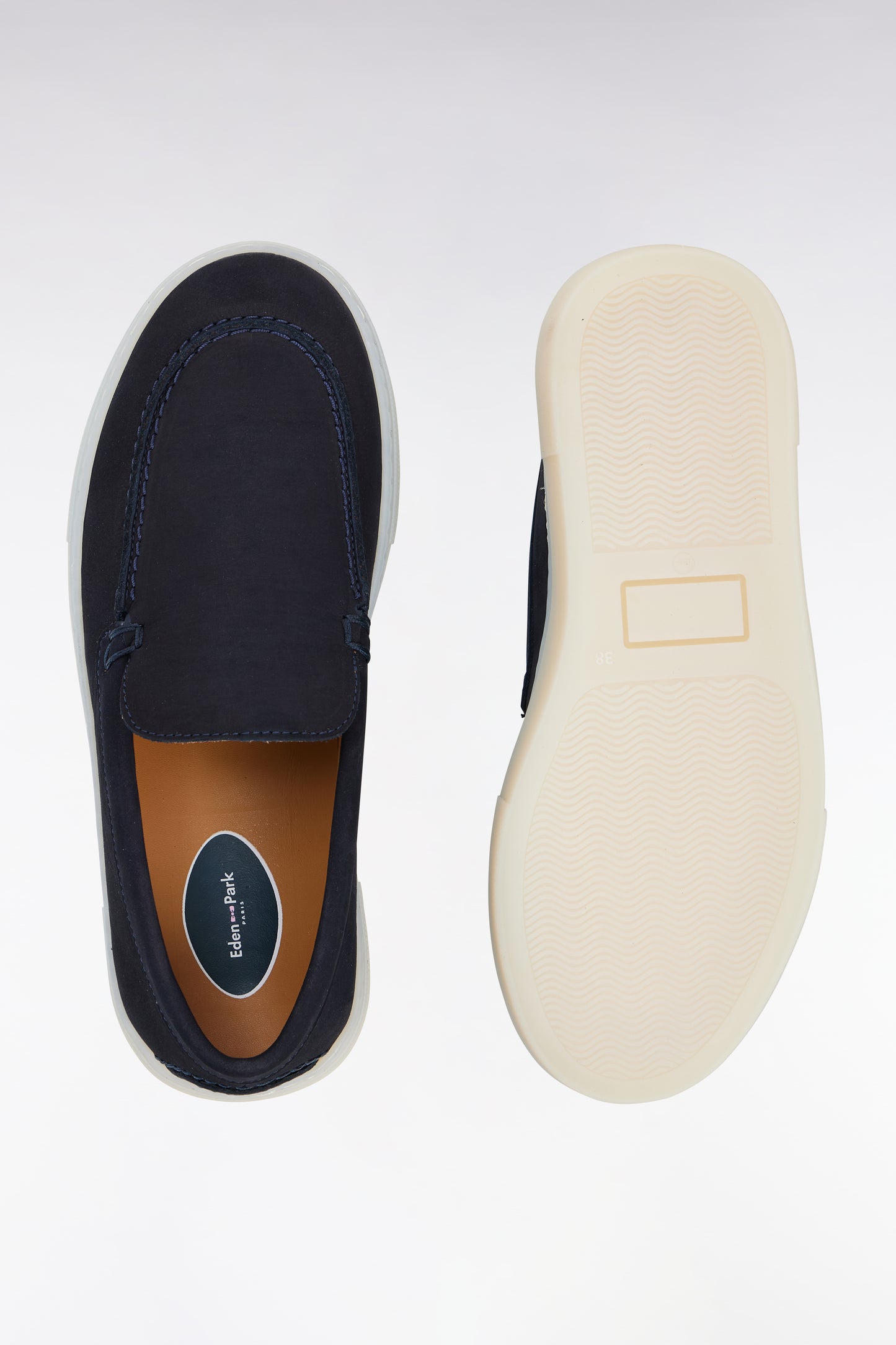 Baskets slip-on en nubuck marine