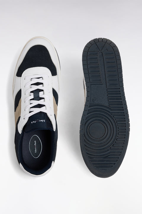 Sneakers tricolores en cuir marine - Image 3