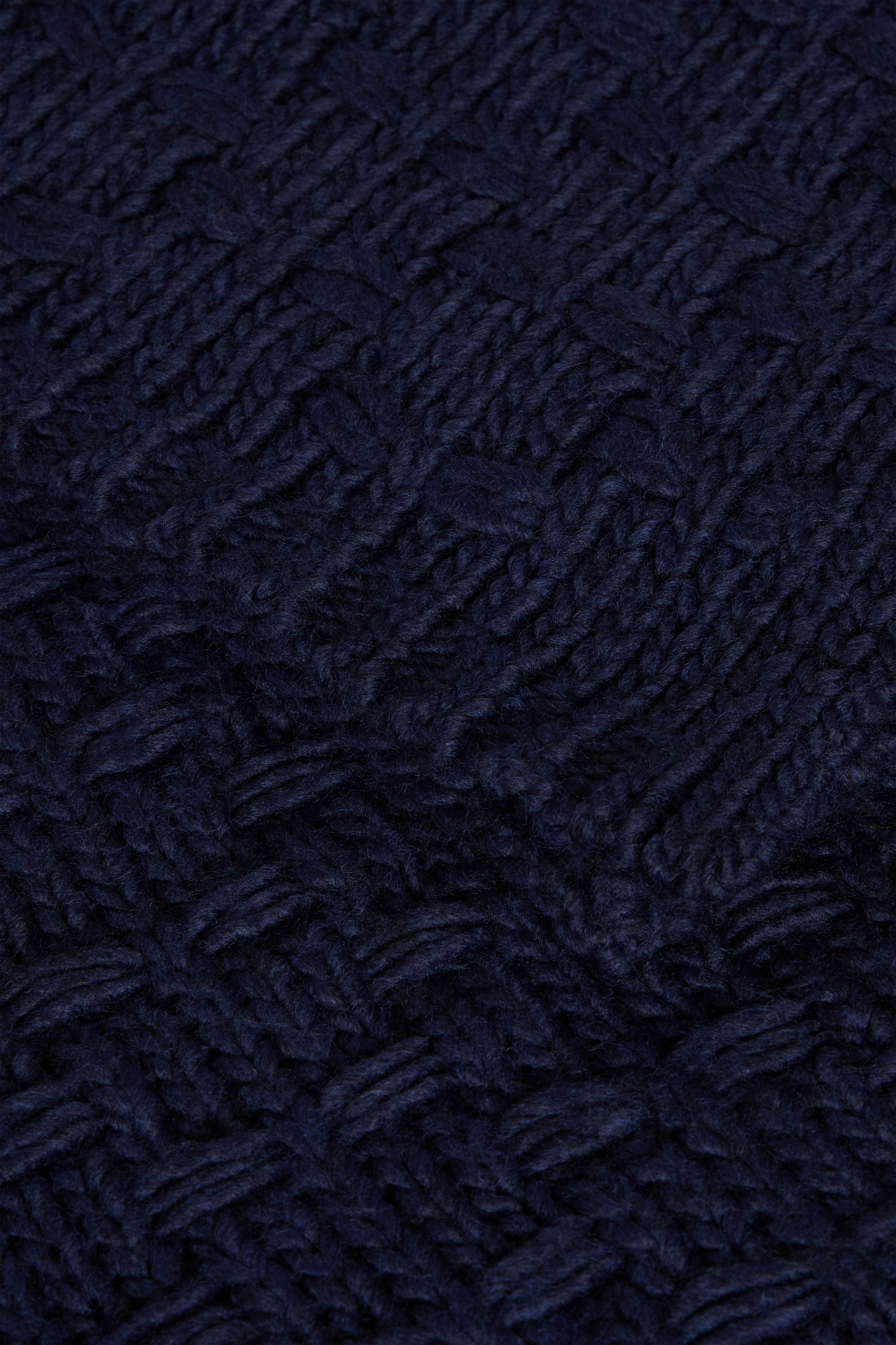 Plaid tricoté marine motif nœuds papillon