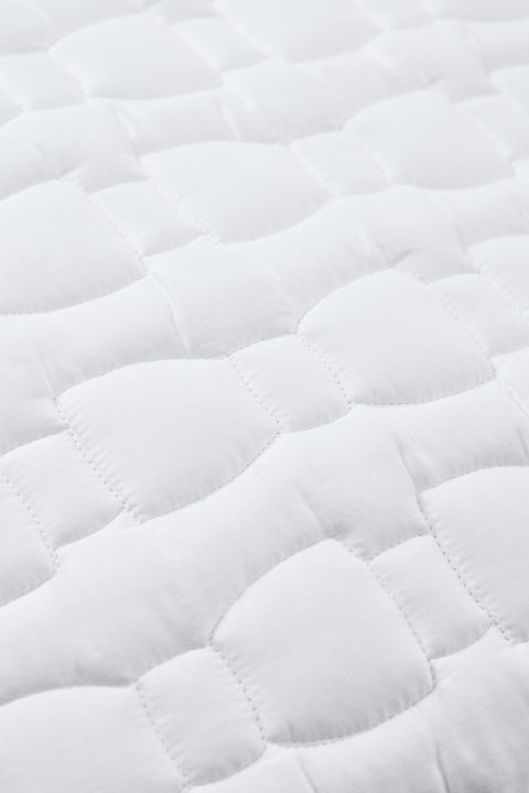 Taies d'oreiller en satin de coton blanc matelassé - Image 2