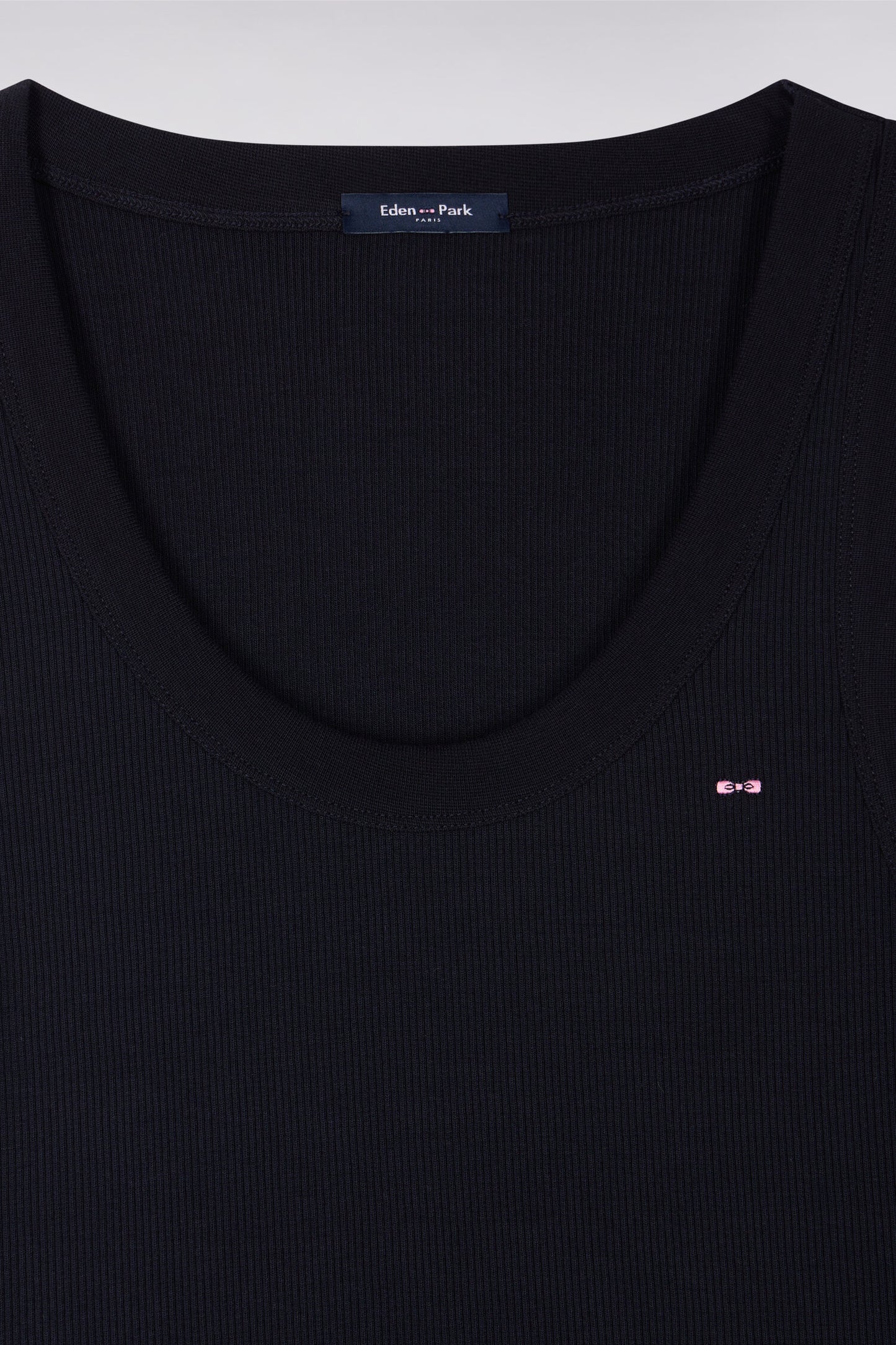 Débardeur côtelé en coton et modal stretch marine