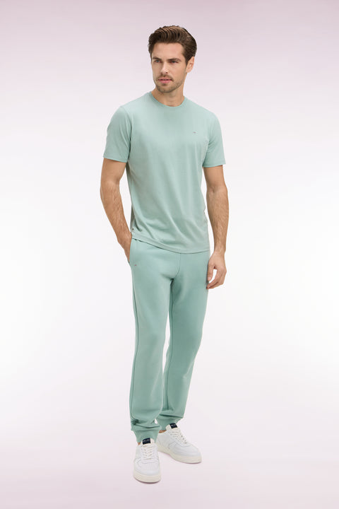 Jogging uni en molleton coton vert d'eau coupe regular - Image 2