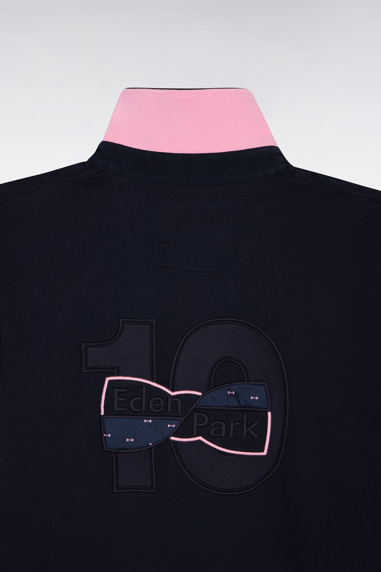 Maillot à manches courtes en coton marine coupe regular