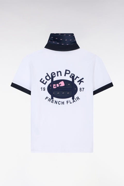 Maillot à manches courtes en coton Pima blanc - Image 1