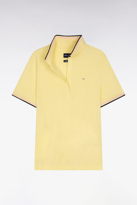 Polo à manches courtes en coton jaune clair coupe regular - Image 2