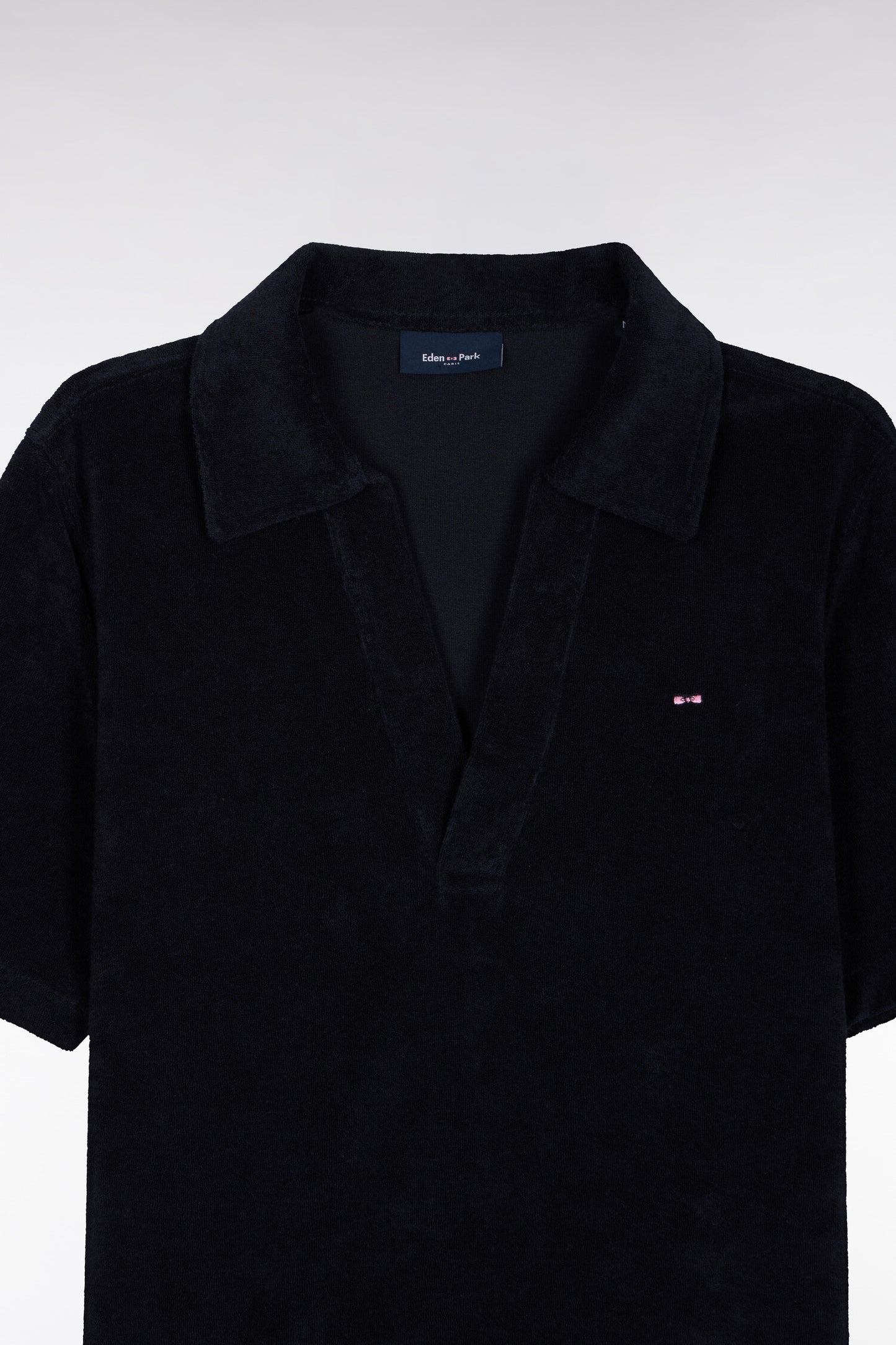 Polo à manches courtes en coton éponge marine coupe regular