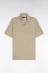 Polo à manches courtes en Oxford beige coupe regular