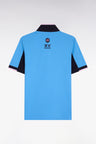 Polo à manches courtes XV de France en piqué coton bleu à découpes de manches
