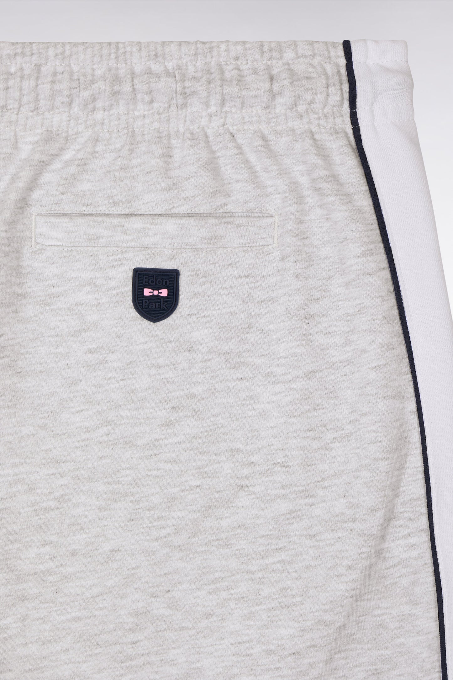 Gray and White Cutout Interlock Shorts
