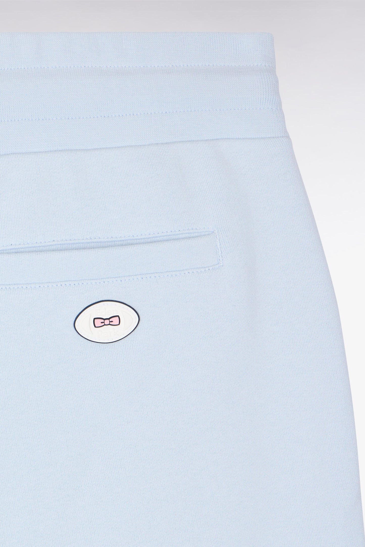 Sky fleece shorts with striped leg trims