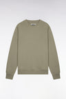 Sweatshirt uni en molleton coton kaki