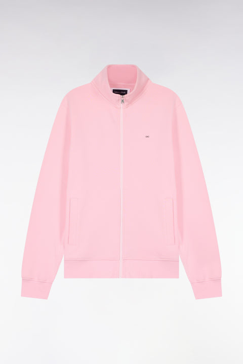 Sweatshirt zippé en molleton coton rose - Image 2