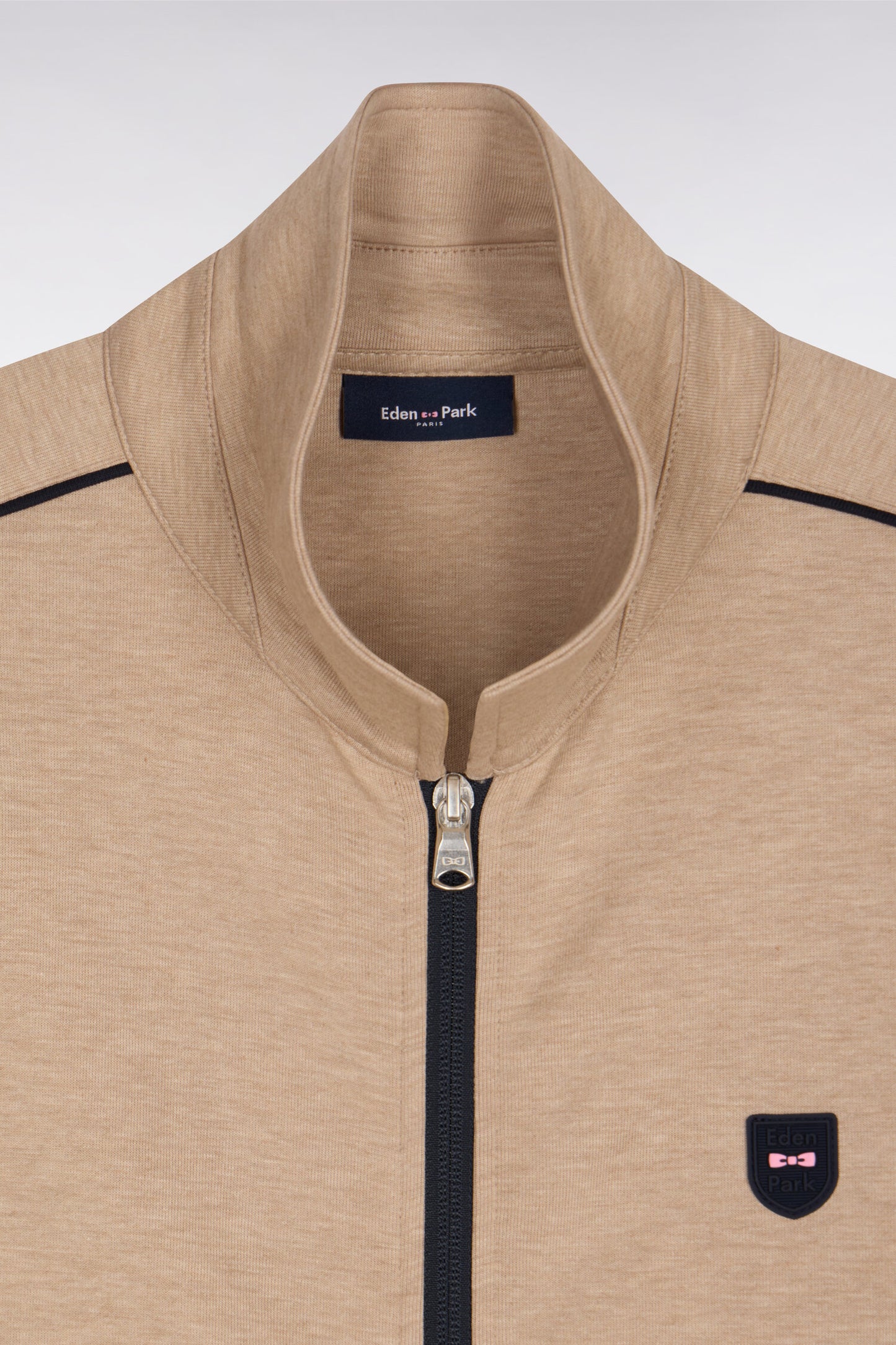 Sweatshirt blouson en molleton beige