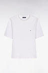 T-shirt col rond à manches courtes blanc coupe slim