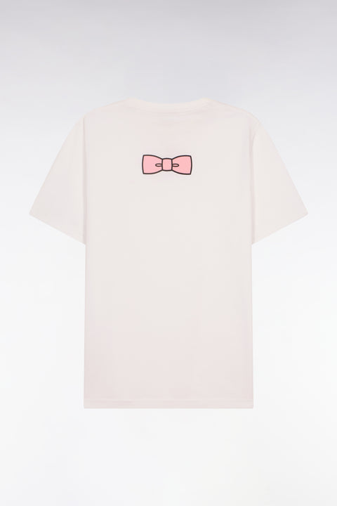 T-shirt à manches courtes en coton Pima blanc brodé coupe regular - Image 2