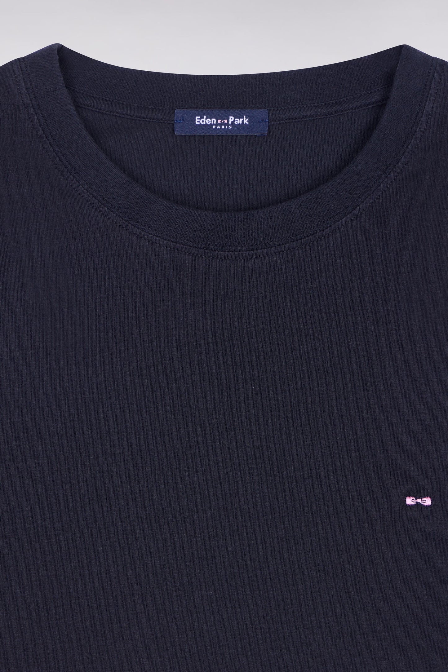 T-shirt à manches courtes en lyocell et coton noir coupe regular