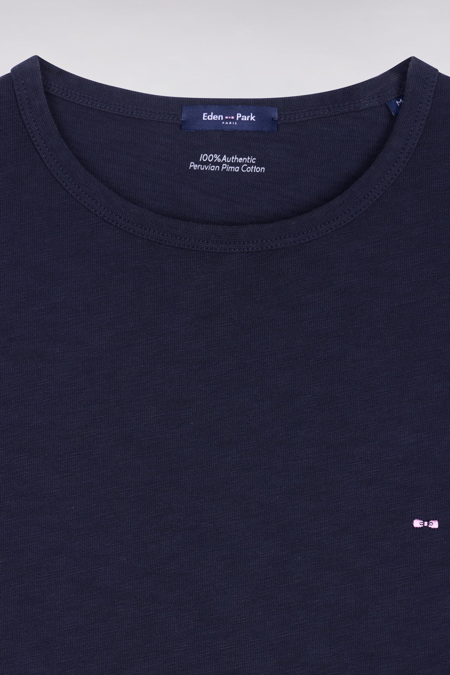 T-shirt à manches courtes en jersey de coton slub marine coupe regular