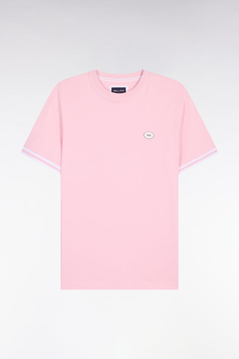 T-shirt à manches courtes en coton rose coupe regular - Image 2
