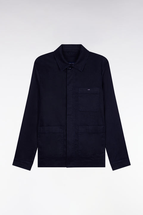 Surchemise en lin et coton marine - Image 2