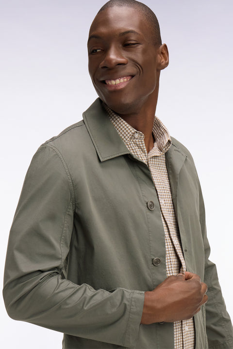 Surchemise en lyocell et coton stretch kaki - Image 1