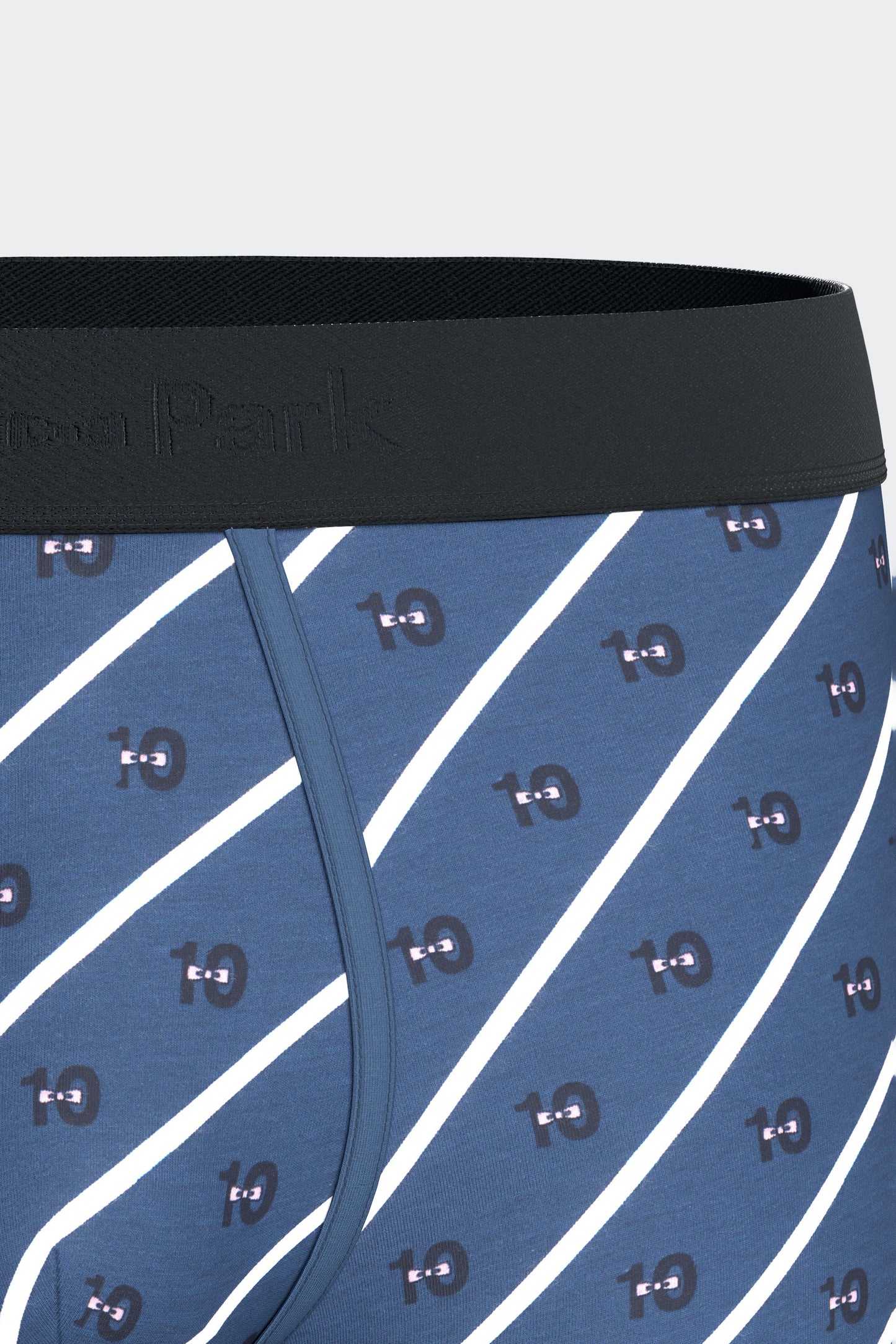 Lot de deux boxers en jersey de coton stretch marine uni et marine micromotifs 10