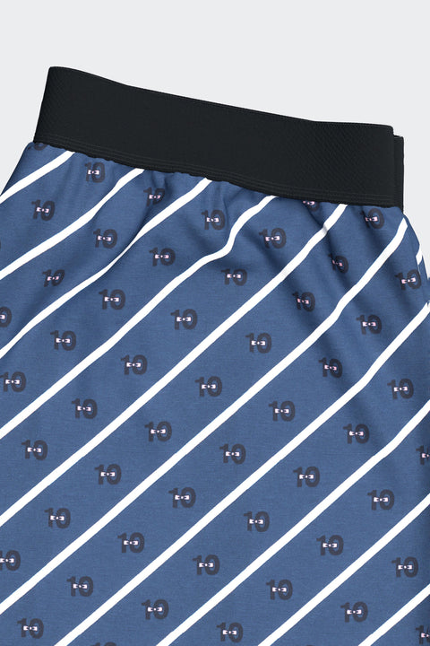 Pyjama court en coton bleu short à micromotifs - Image 3