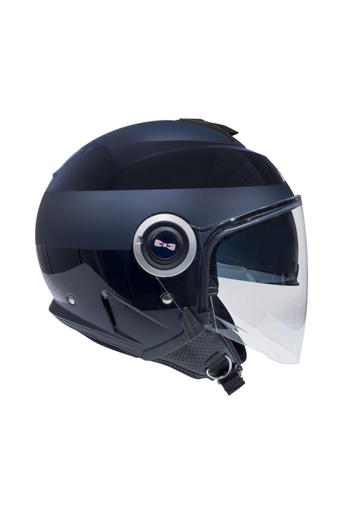 Casque moto cerclé bleu marine - Image 2