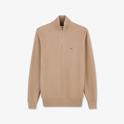 Pull beige camionneur en maille fantaisie - Image 2