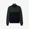 Pull vert foncé colorblock à col camionneur