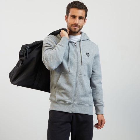 Sweat gris zippée à capuche - Image 1