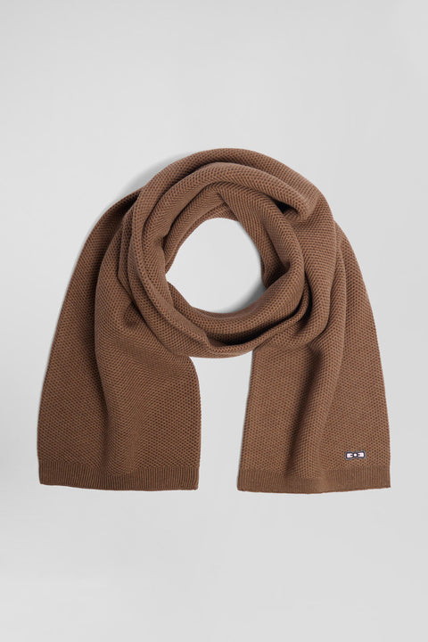 Echarpe unie en coton noisette - Image 1