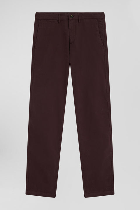 Pantalon chino bordeaux en gabardine de coton stretch coupe Regular - Image 1