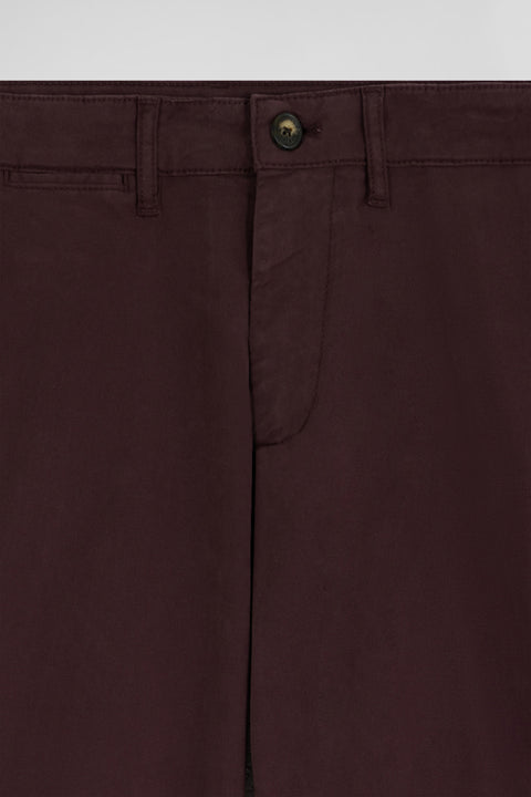 Pantalon chino bordeaux en gabardine de coton stretch coupe Regular - Image 3