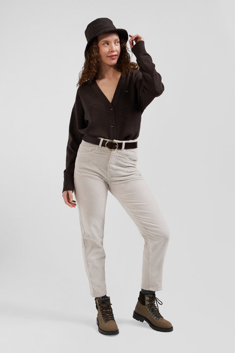 Jean 5 poches en coton stretch beige coupe Comfort - Image 1