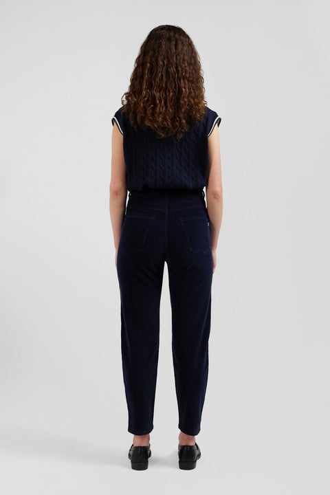 Comfort navy blue stretch cotton 5-pocket jeans - Image 3