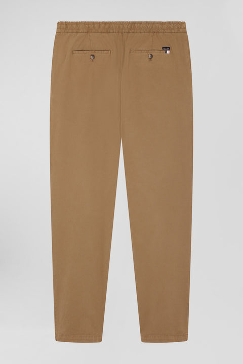 Pantalon taille élastique en coton stretch noisette coupe Modern - Image 2