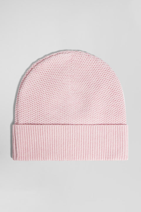 Plain pink knitted cotton beanie - Image 2