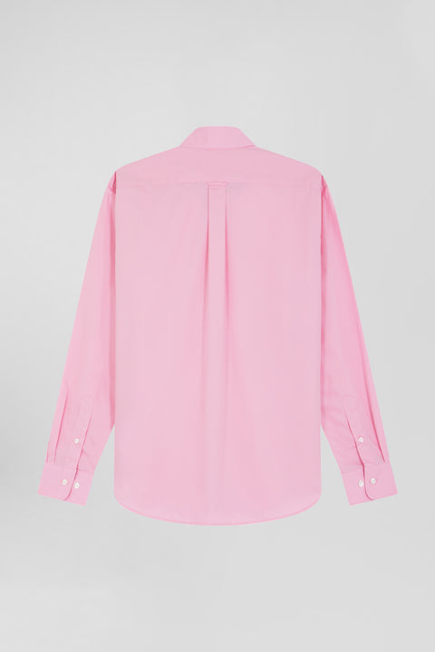 Chemise en popeline de coton rose coupe Regular - Image 2