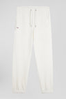 Pantalon jogging en molleton gratté écru coupe Regular
