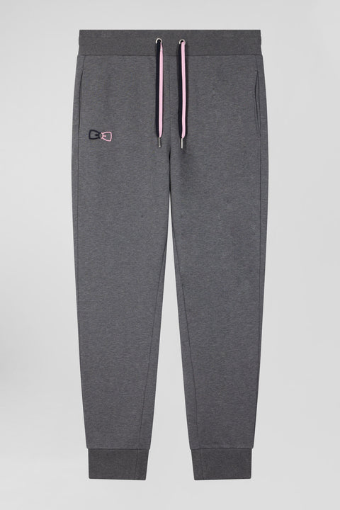 Regular grey brushed cotton fleece jogging bottoms - Image 2