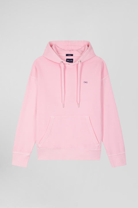 Sweatshirt à capuche unisexe en molleton coton rose surteint coupe Oversized - Image 3