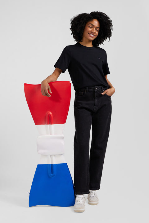 Modern black cotton short-sleeved T-shirt - Image 3