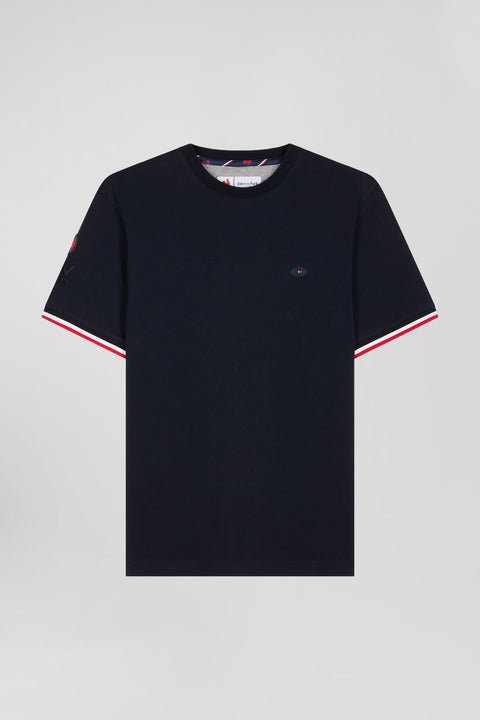 T-shirt manches courtes en coton bleu marine broderie tricolore XV de France coupe Regular - Image 2