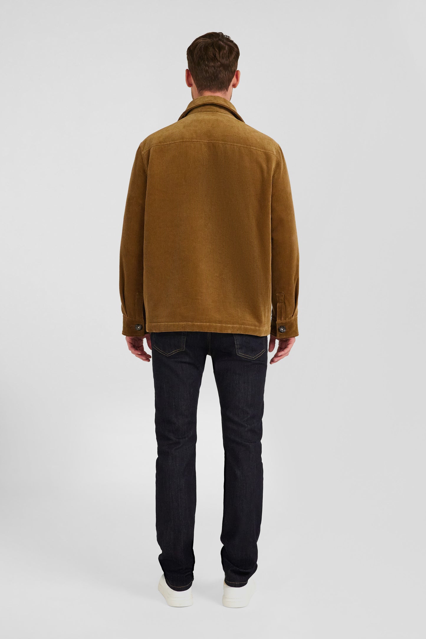 Surchemise à carreaux en coton mélangé noisette