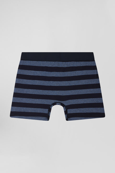 Boxer cerclé en coton stretch bleu foncé - Image 3