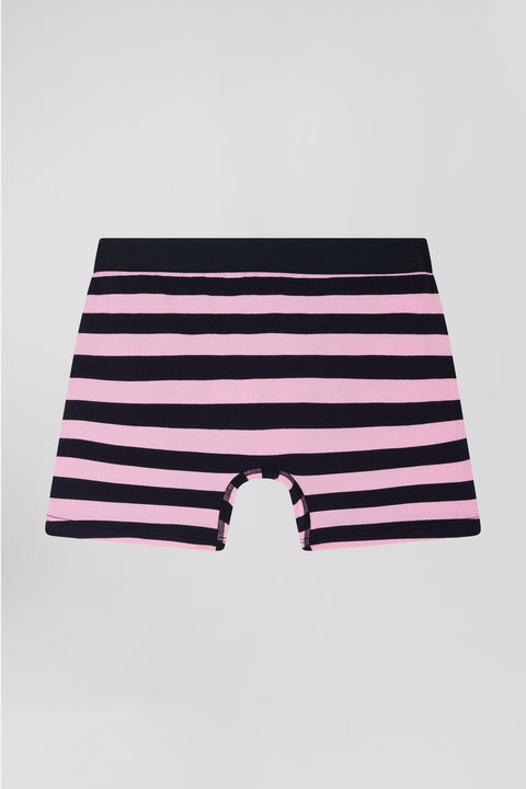 Boxer cerclé en coton stretch rose - Image 3