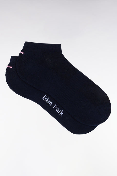 Navy stretch cotton blend low socks - Image 1