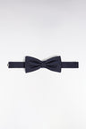 Navy silk bow tie with blue bow tie micro-patterns