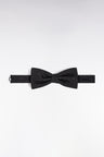 Black silk bow tie with micropatterned black bow ties