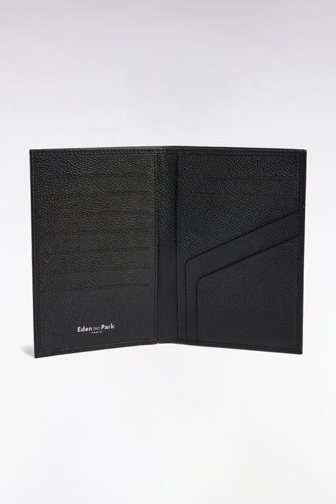 French wallet in black grained leather - Image 2